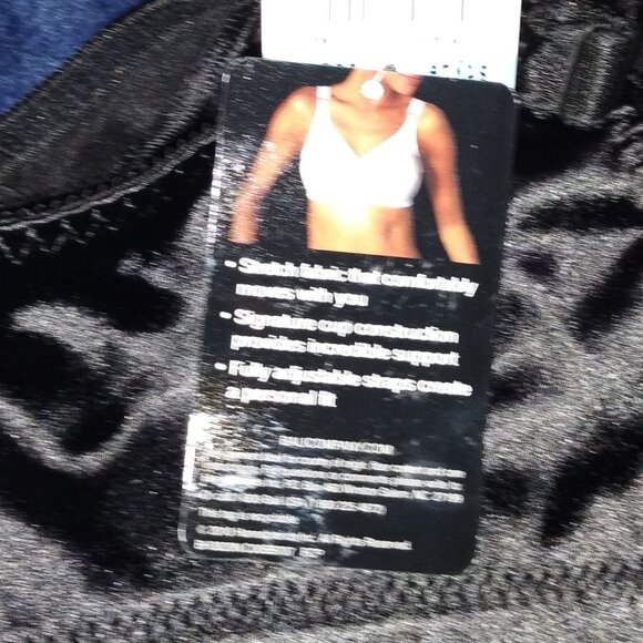 Comfort-U Bali Double Support Black Bra Size 38C. Retail $36.00. NWT. - Picture 5 of 7